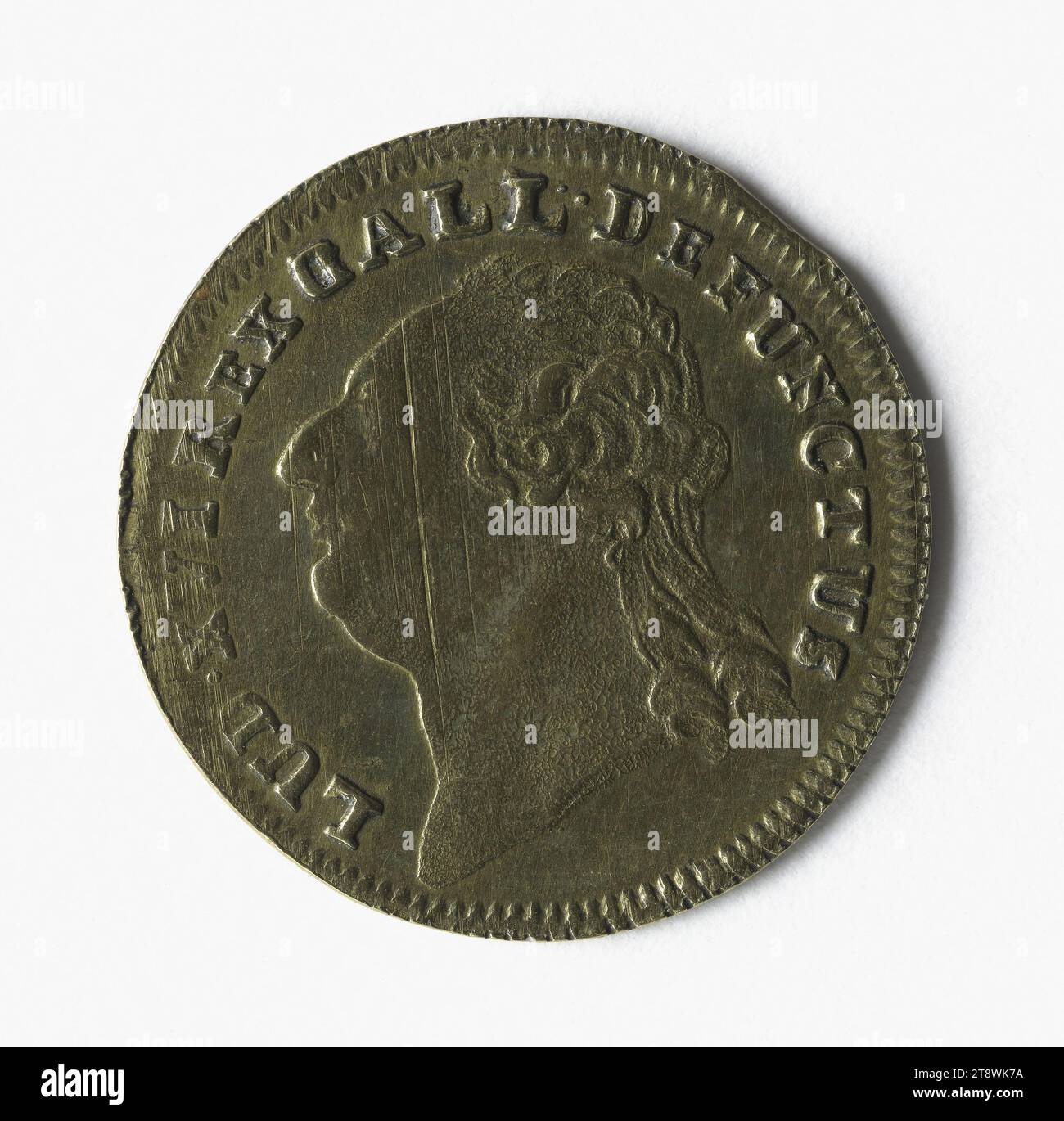 Morte di Luigi XVI, 21 gennaio 1793, Reich, Johann Christian, Medal Engraver, Array, Numismatic, Token (numismatico), Ottone, diametro: 2,3 cm, peso (tipo formato): 2,79 g. Foto Stock