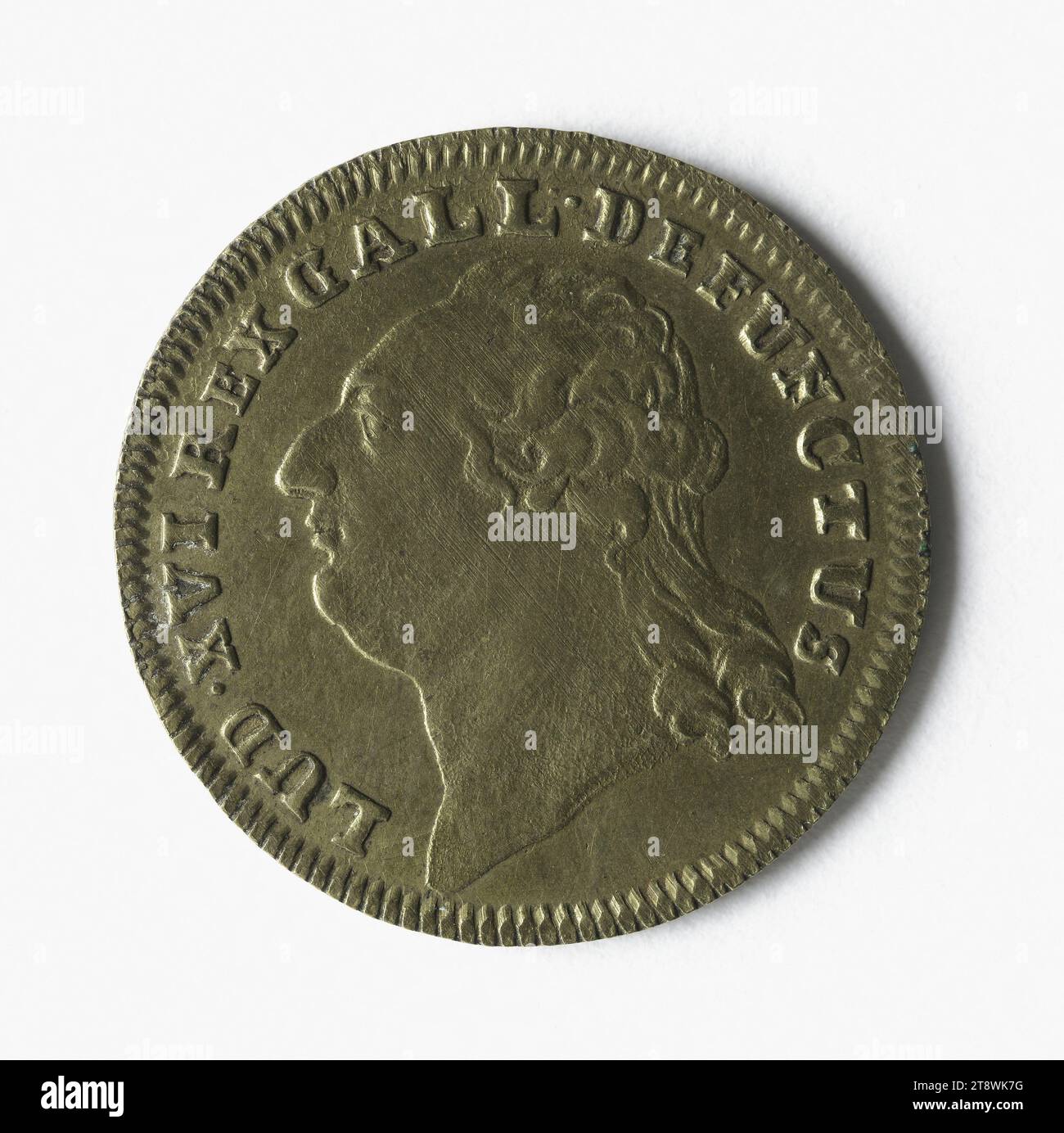 Morte di Luigi XVI, 21 gennaio 1793, Reich, Johann Christian, Medal Engraver, Array, Numismatic, Token (numismatico), Ottone, diametro: 2,4 cm, peso (tipo formato): 3,88 g. Foto Stock