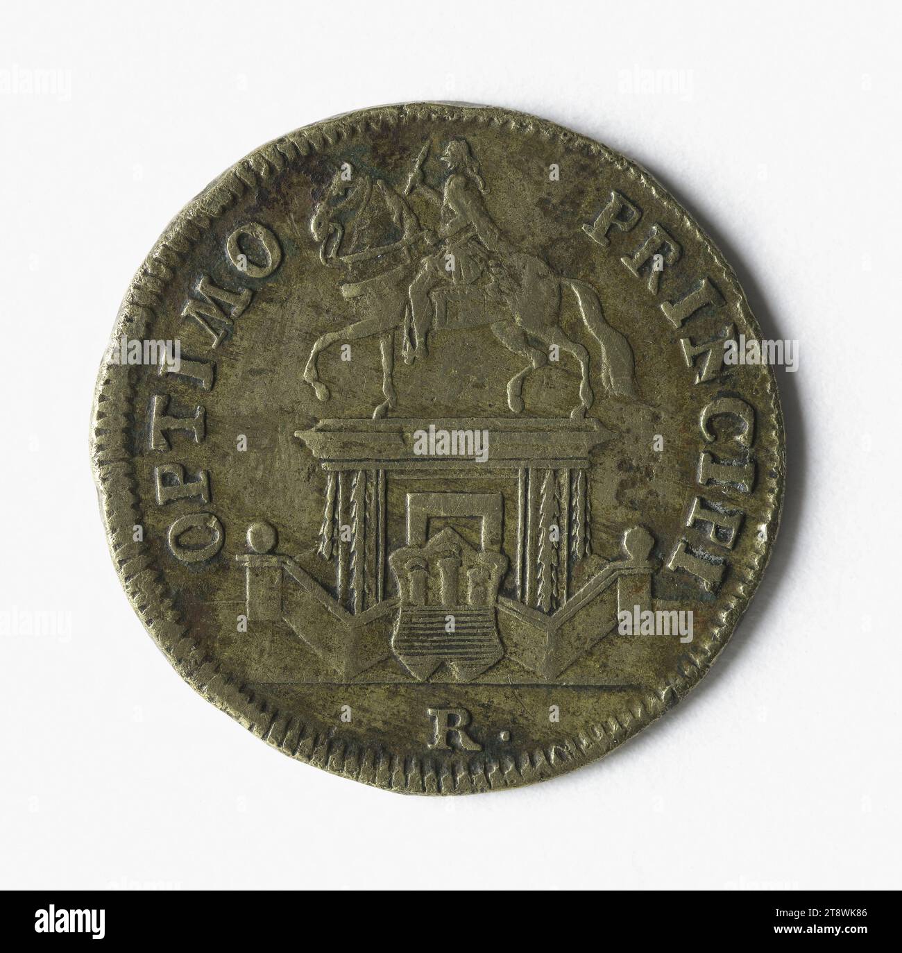 Morte di Luigi XVI, 21 gennaio 1793, Reich, Johann Christian, Medal Engraver, Array, Numismatic, Token (numismatico), Ottone, diametro: 2,3 cm, peso (tipo formato): 4,06 g. Foto Stock