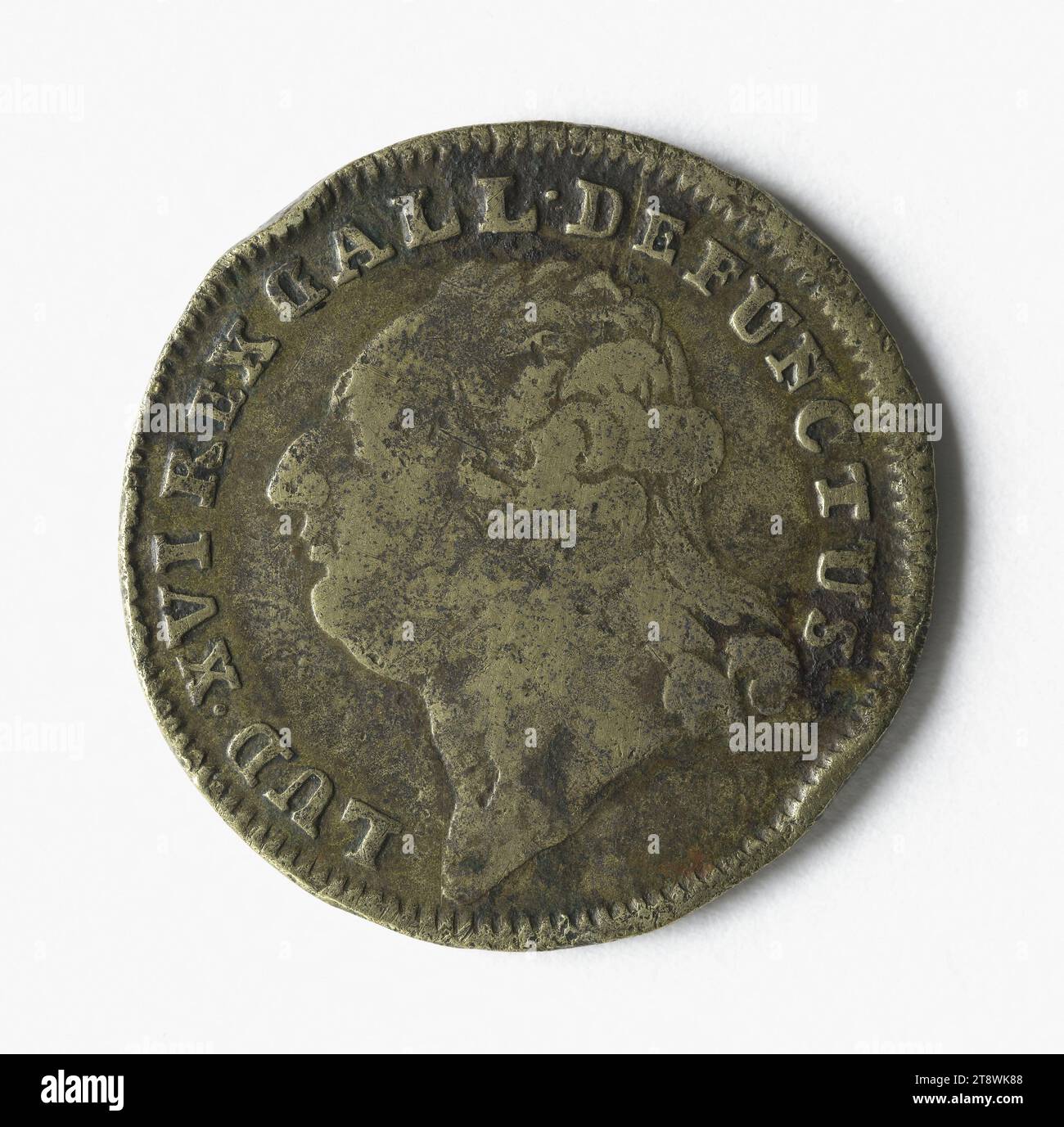 Morte di Luigi XVI, 21 gennaio 1793, Reich, Johann Christian, Medal Engraver, Array, Numismatic, Token (numismatico), Ottone, diametro: 2,3 cm, peso (tipo formato): 4,06 g. Foto Stock