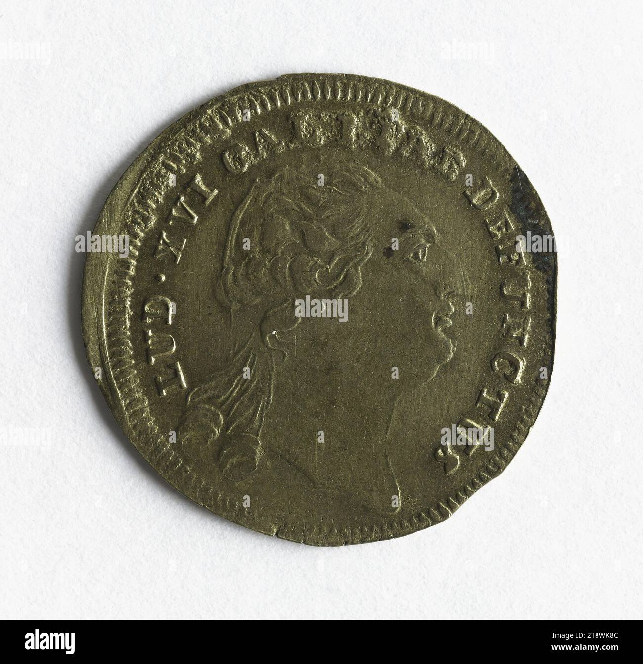 Morte di Luigi XVI, 21 gennaio 1793, Reich, Johann Christian, Medal Engraver, Array, Numismatic, Token (numismatico), Ottone, diametro: 2,6 cm, peso (tipo dimensione): 2,17 g. Foto Stock