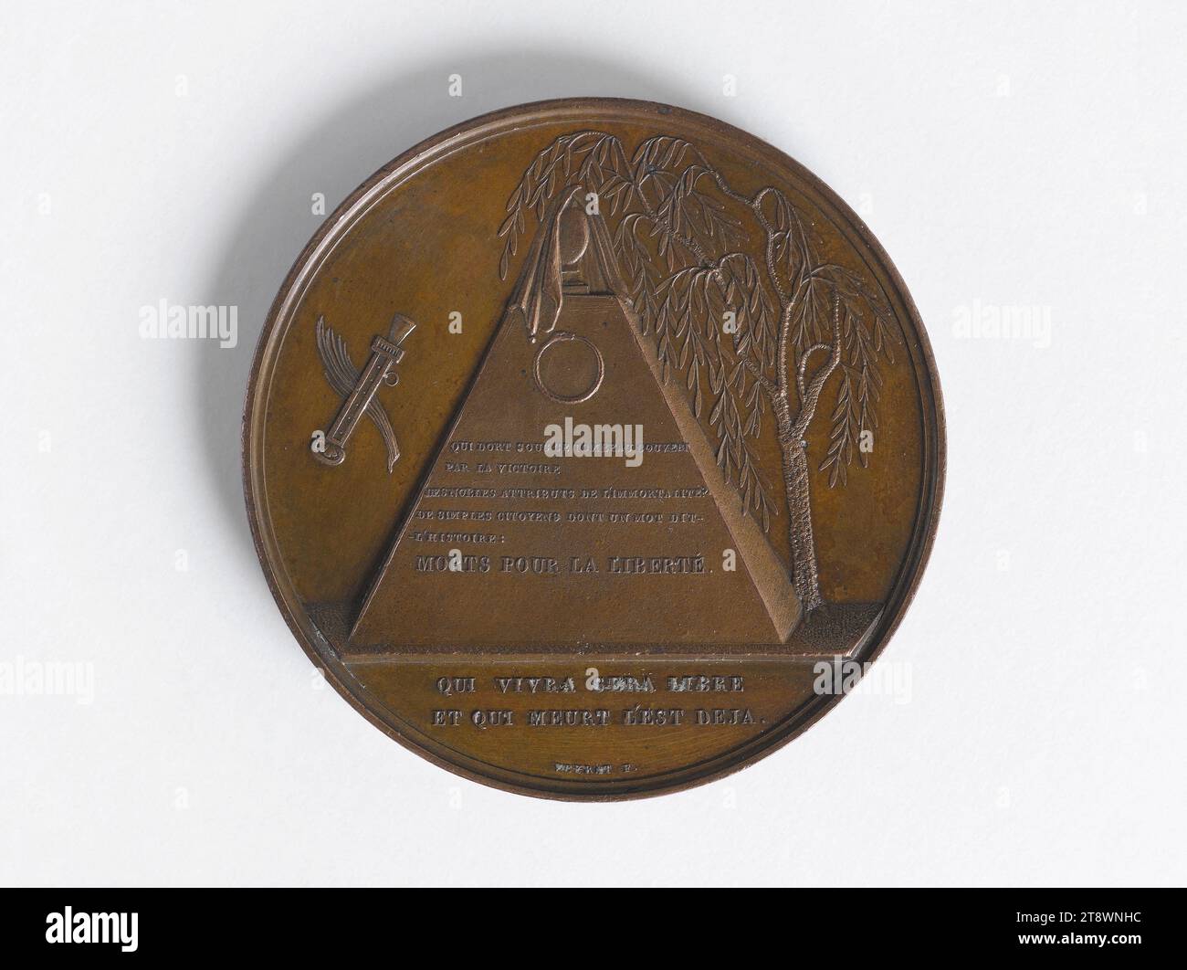 Omaggio alle vittime della rivoluzione belga, 1830, Veyrat, Adrien Hippolyte, incisore, array, Numismatic, Medal, diametro: 4,1 cm, peso (dimensione tipo): 36,34 g. Foto Stock