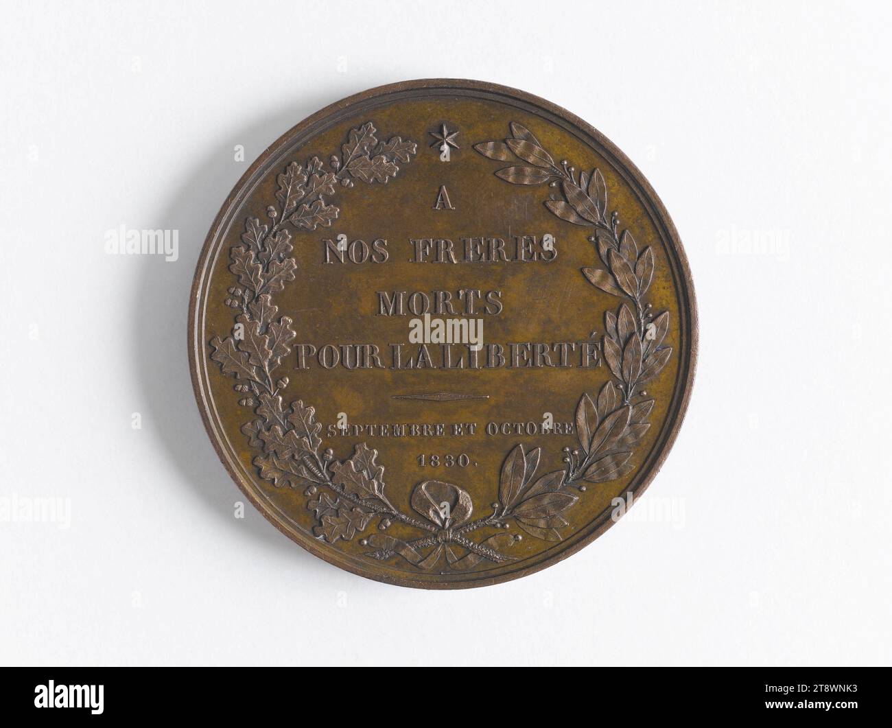 Omaggio alle vittime della rivoluzione belga, 1830, Veyrat, Adrien Hippolyte, incisore, array, Numismatic, Medal, diametro: 4,1 cm, peso (dimensione tipo): 36,34 g. Foto Stock
