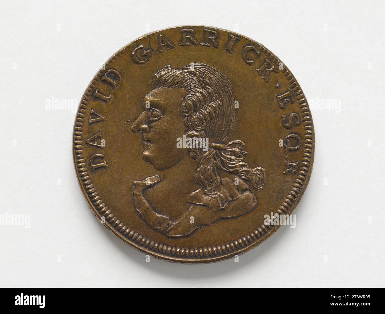 Richard Howe (1726–1799), i conte Howe, ammiraglio della Royal Navy, e David Garrick (1717-1779), attore e drammaturgo britannico, Anonymous, Medal Engraver, Numismatics, Medal, Londra, dimensioni - opera: diametro: 2,7 cm, peso (tipo dimensione): 13,5 g. Foto Stock