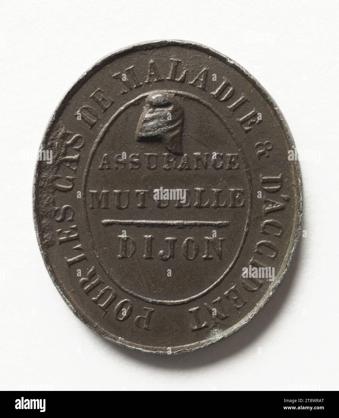 Dijon Mutual Insurance Visitors' Service, 1848, Anonimo, incisore in medaglie, nel 1848, XIX secolo, Numismatica, Medaglia, rame, Parigi, dimensioni - lavoro: altezza: 3,1 cm, larghezza: 2,6 cm, peso (tipo dimensione): 10,16 g. Foto Stock