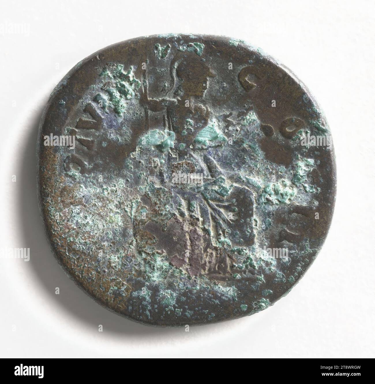 Sestertius of Marcus Aurelius, 139-161, Anonimo, Array, Numismatics, monete, Bronzo, Roma, dimensioni - Opera: diametro: 3,3 cm, peso (tipo dimensione): 25,01 g. Foto Stock