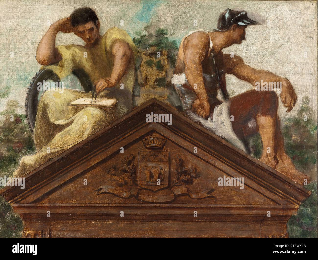 Schizzo per la sala nuziale del municipio del XIII arrondissement: Virtù civiche, Boulanger, Gustave Clarence Rodolphe, Pittore, nel 1878, XIX secolo, Petit Palais piano terra sala 36, pittura, pittura ad olio, tela (materiale), dimensioni - opera: altezza: 82 cm, larghezza: 97 cm, dimensioni - cornice: altezza: 84,5 cm, larghezza: 103 cm, spessore: 4 cm Foto Stock