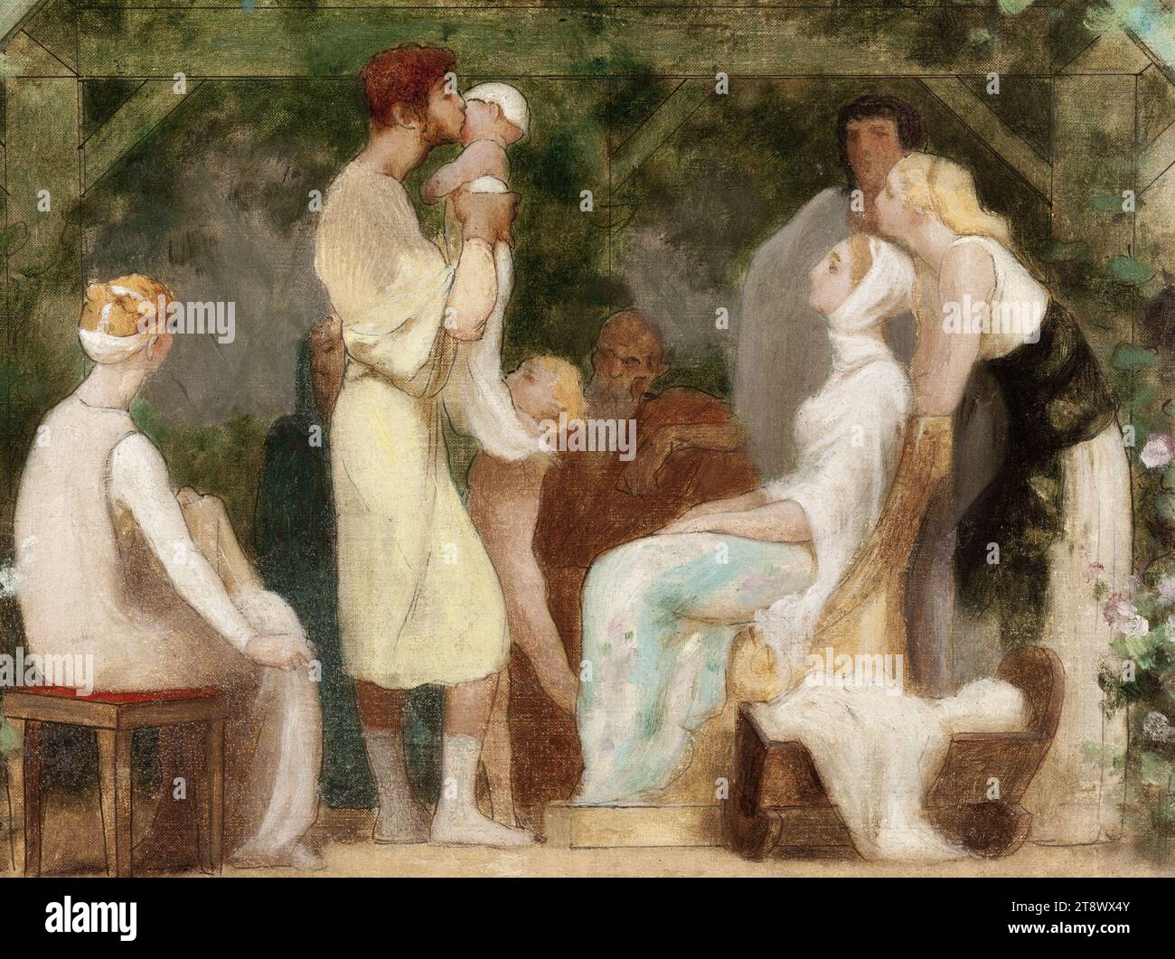 Schizzo per la sala nuziale del municipio del XIII arrondissement: Virtù civiche, Boulanger, Gustave Clarence Rodolphe, Pittore, nel 1878, XIX secolo, Petit Palais piano terra sala 36, pittura, pittura ad olio, tela (materiale), dimensioni - opera: altezza: 82 cm, larghezza: 97 cm, dimensioni - cornice: altezza: 84,5 cm, larghezza: 103 cm, spessore: 4 cm Foto Stock