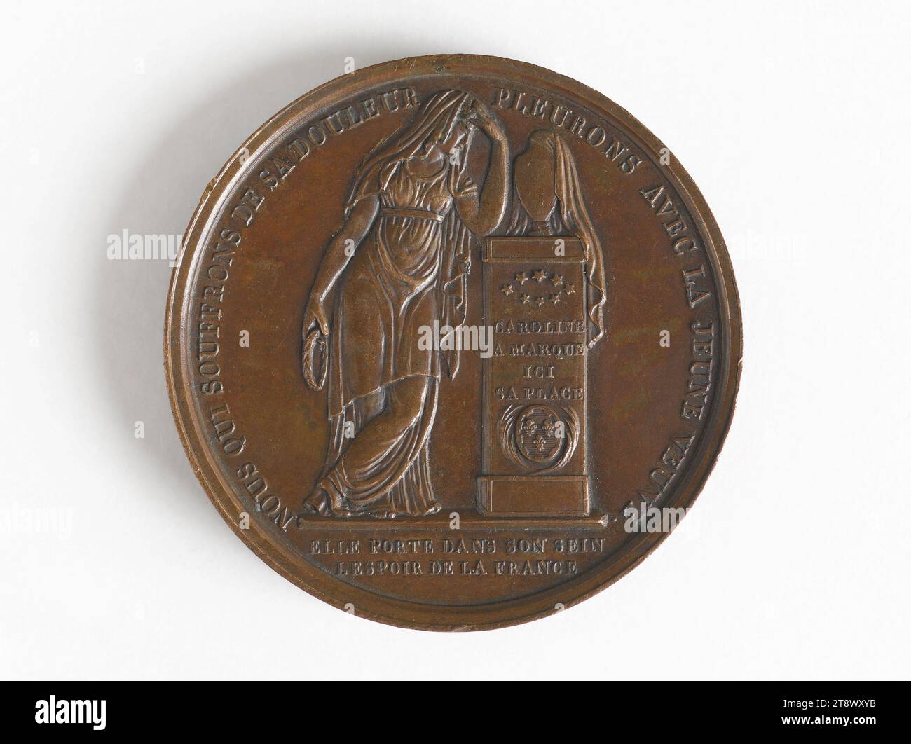 Assassinio del duca di Berry, 14 febbraio 1820, Caqué, Armand-Auguste, incisore in medaglie, Array, Numismatics, Medal Foto Stock