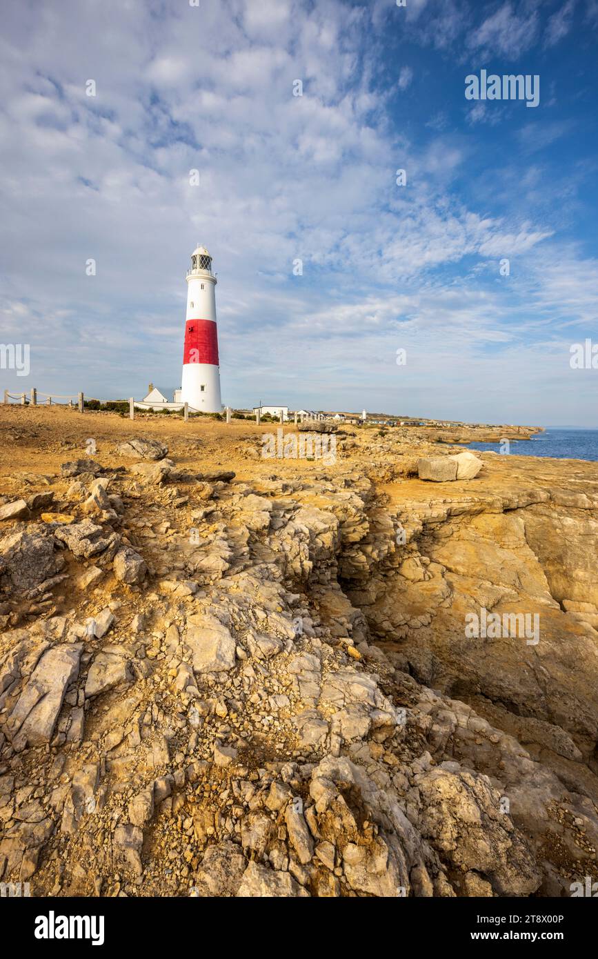Il faro di Portland Bill sull'isola di Portland, Dorset Foto Stock