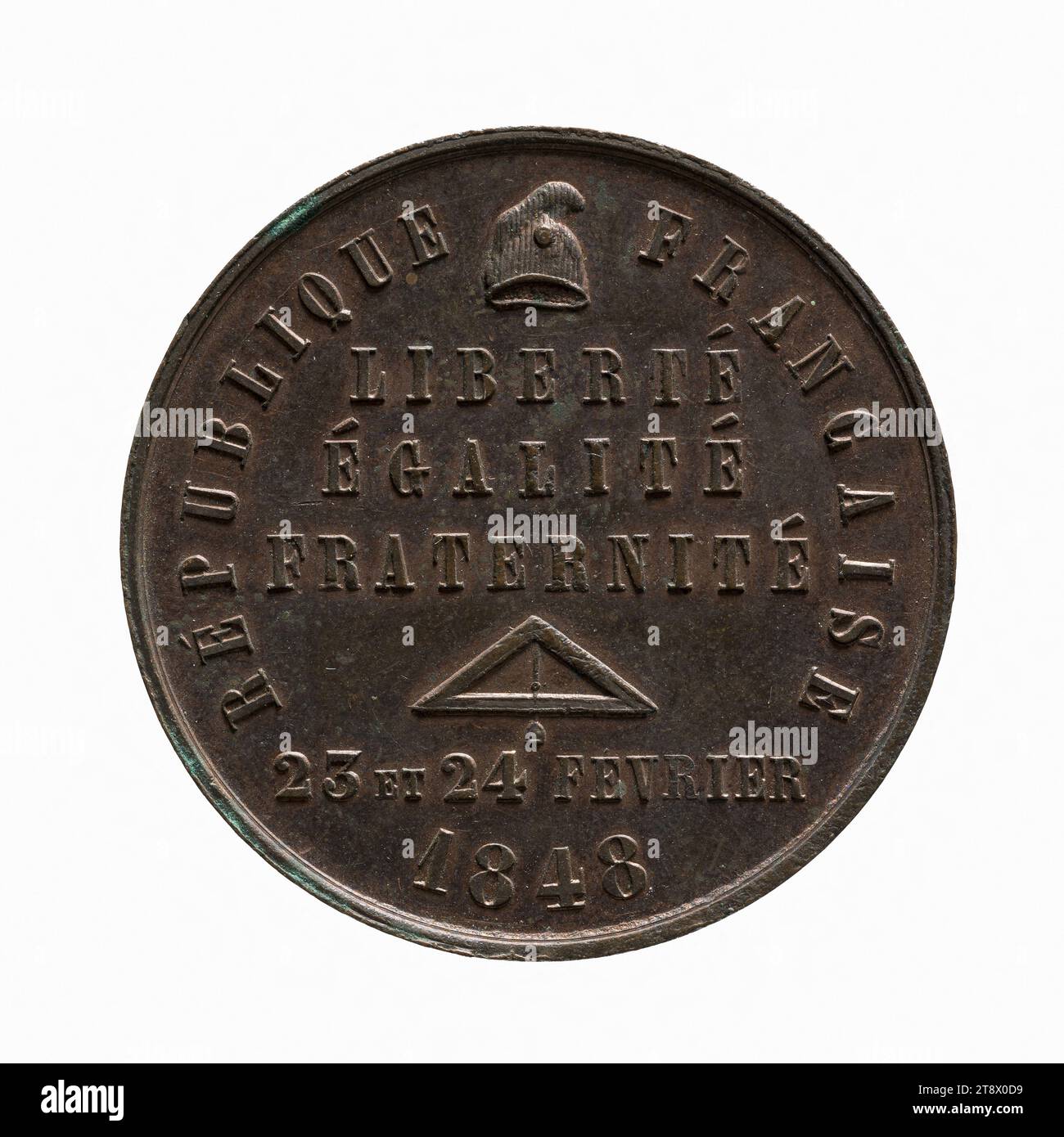 Giorni 23 e 24 febbraio 1848, Daniel, incisore in medaglie, Array, Numismatica, Medaglia, Parigi, dimensioni - lavoro: diametro: 3,4 cm, peso (tipo dimensione): 16,35 g. Foto Stock