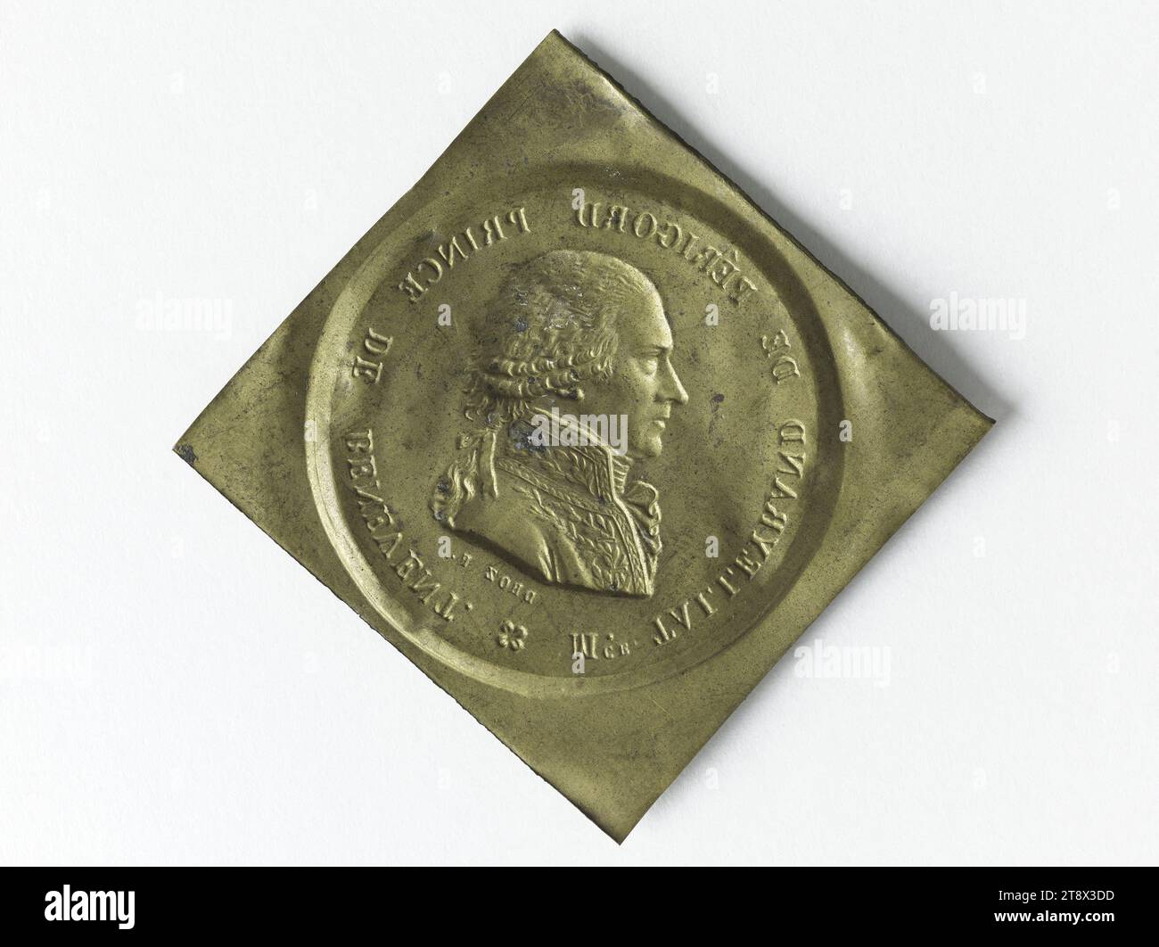 Charles-Maurice de Talleyrand-Périgord, Principe di Bénévent, poi Principe di Talleyrand (1754-1838), Droz, Jean-Pierre, incisore di medaglie, tra il 1806 e il 1814, Numismatica, Medaglia, dimensioni - opera: Altezza: 4,2 cm, larghezza: 4,4 , peso (tipo dimensione): 2,81 g. Foto Stock