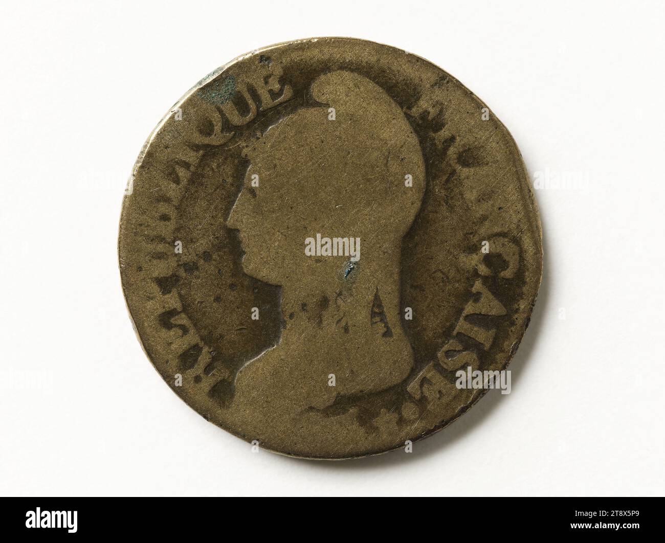 Moneta da cinque centime, anno V (1797), Dupré, Augustin o Auguste, incisore in medaglie, array, Numismatica, valuta, dimensioni - pezzo: diametro: 2,7 cm, peso (tipo dimensione): 9,5 g. Foto Stock