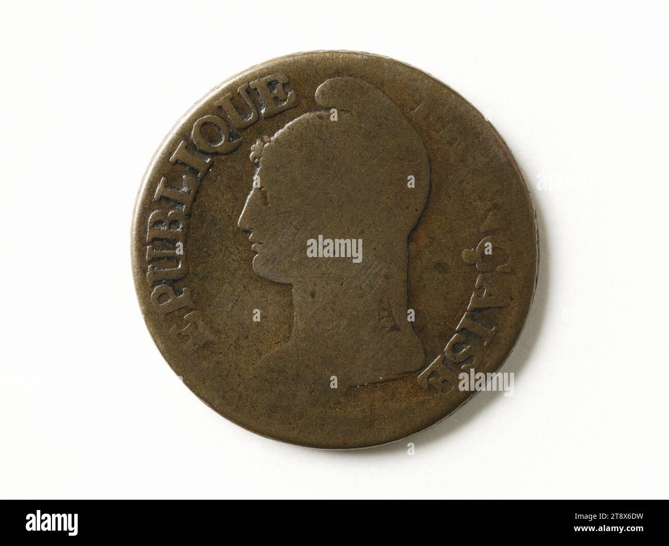 Moneta da decime, anno V (1797), Dupré, Augustin o Auguste, incisore in medaglie, array, Numismatics, Currency, Paris, dimensioni - Opera: diametro: 2,7 cm, peso (tipo dimensione): 9,28 g. Foto Stock