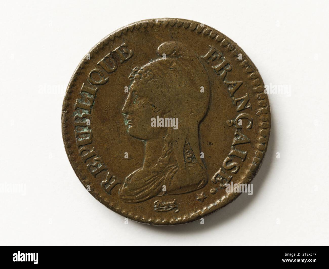 Moneta da decime, anno V (1797), Dupré, Augustin o Auguste, incisore in medaglie, array, Numismatics, Currency, Paris, dimensioni - Opera: diametro: 3,2 cm, peso (tipo dimensione): 20,21 g. Foto Stock