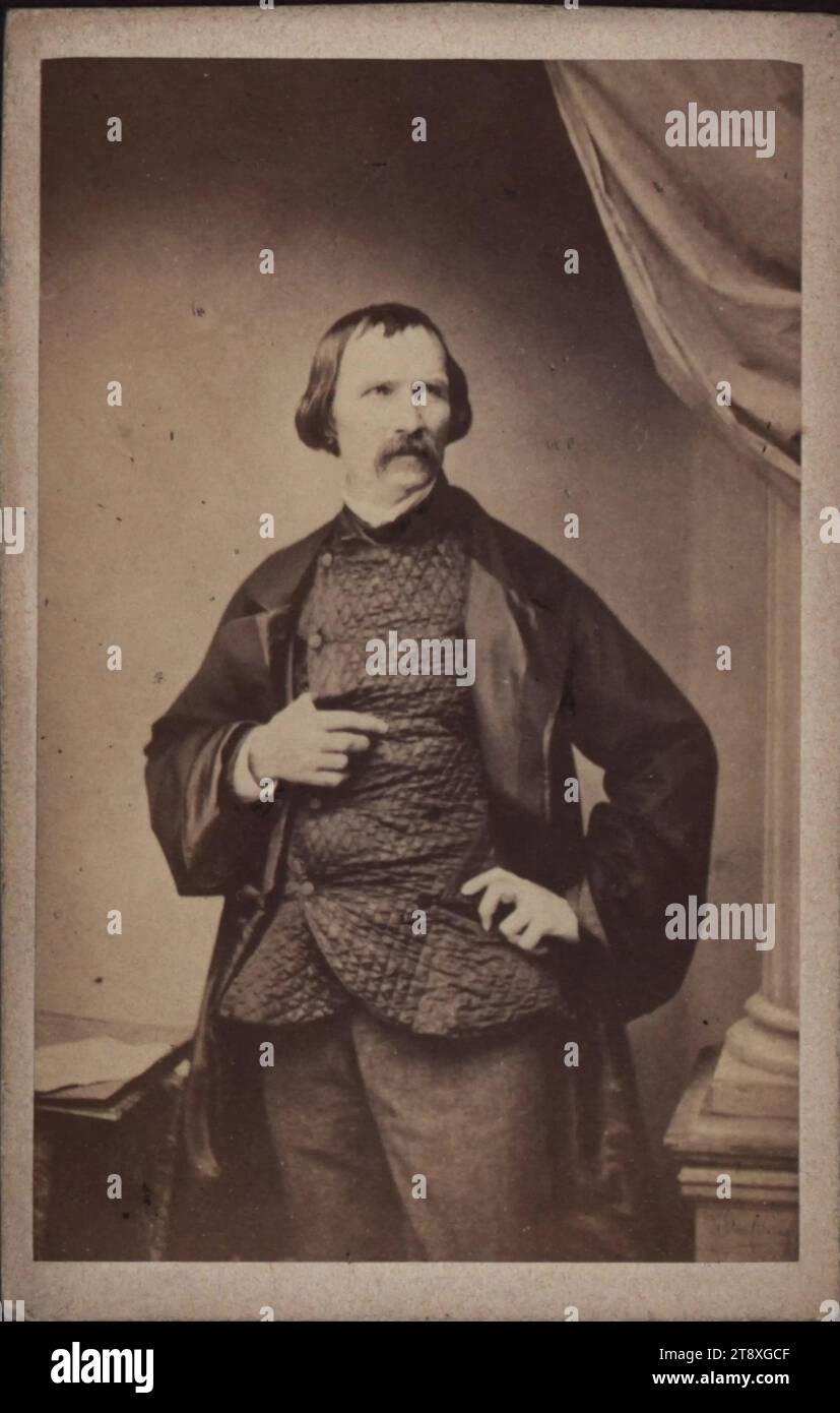 Wilhelm Kaulbach (1805-1874), ritrattista e pittore di storia, Franz Seraph Hanfstaengl (Hanfstängl) (1804-1877), fotografo, datato intorno al 1860, supporto di cartone, carta per albumi, altezza x larghezza 10, 3 x 6, 6 cm, Belle Arti, verticale, autoritratto di pittore, uomo, ritratto, Wilhelm Kaulbach, la collezione Vienna Foto Stock