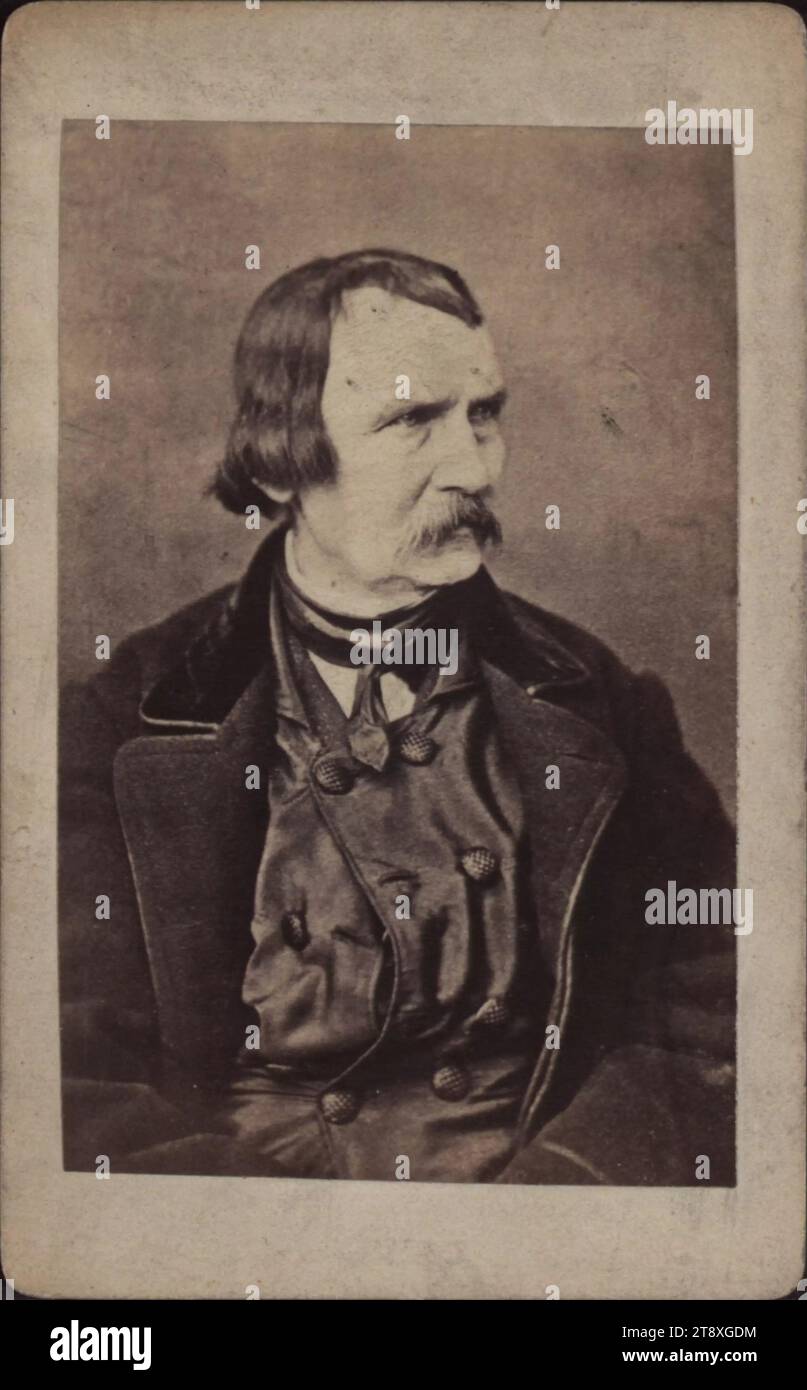 Wilhelm Kaulbach (1805-1874), ritrattista e pittore di storia, sconosciuto, fotografo, datato intorno al 1860, supporto di cartone, carta per albumi, altezza x larghezza 10, 1 x 6, 2 cm, fine Arts, ritratto, autoritratto del pittore, uomo, ritratto, Wilhelm Kaulbach, la Vienna Collection Foto Stock