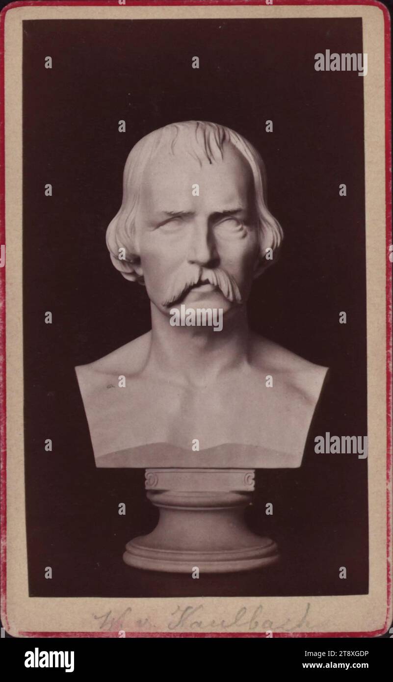 Wilhelm Kaulbach (1805-1874), ritrattista e pittore storico (fotografia dopo la scultura di Schwanthaler), sconosciuto, fotografo, Ludwig Michael Schwanthaler (1802-1848), Sculpteur, Hermann Manz, editore, ab, cartone di supporto, carta per albume, altezza x larghezza 10, 1 x 6, 2 cm, belle arti, ritratto, autoritratto di pittore, uomo, ritratto, Wilhelm Kaulbach, la collezione di Vienna Foto Stock