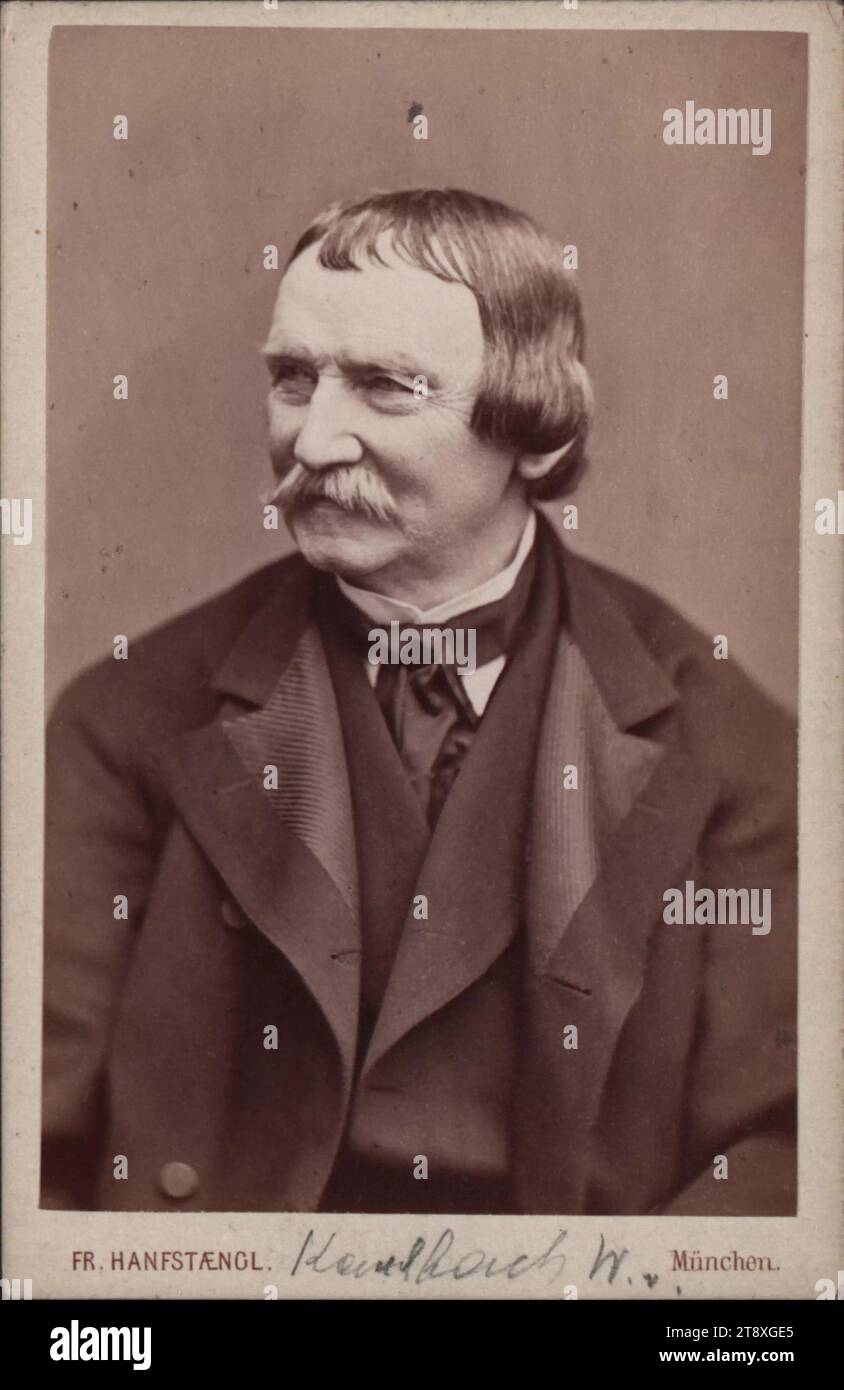 Wilhelm Kaulbach (1805-1874), ritrattista e pittore di storia, Franz Seraph Hanfstaengl (Hanfstängl) (1804-1877), fotografo, datato intorno al 1860, supporto di cartone, carta per albumi, altezza x larghezza 10, 1 x 6, 5 cm, Belle Arti, verticale, autoritratto di pittore, uomo, ritratto, Wilhelm Kaulbach, la collezione Vienna Foto Stock
