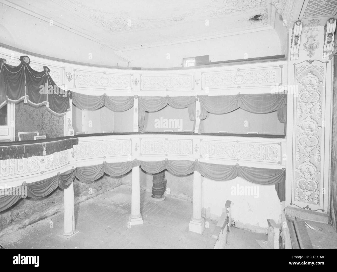 Teatro di Valtice (Feldsberg , Repubblica Ceca), auditorium, Martin Gerlach jun. (1879-1944), fotografo, datato intorno al 1938-1940, vetro, negativo, altezza 17, 9 cm, larghezza 23, 9 cm, teatro, architettura, teatro (edifici), la Vienna Collection Foto Stock