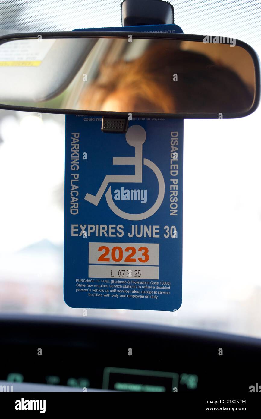 Blue Disabled Parking Permit Foto Stock