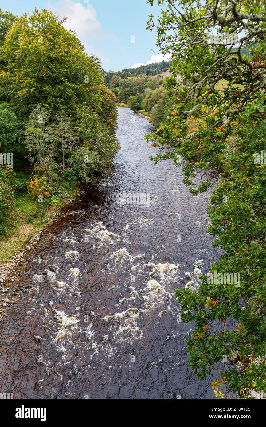 Il fiume Avon a Bridge of Avon, Speyside, Moray, Scozia, Regno Unito Foto Stock