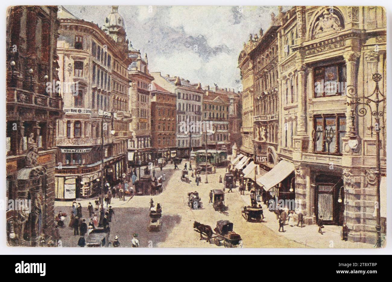 Vienna io - Graben, sconosciuto, 1922, cartone patinato, stampa a mezzitoni, media e comunicazione, cartoline con traslitterazione, 1° distretto: Innere Stadt, la solita casa o fila di case, appartamento, casa condominiale, casa combinata con negozio, piazza, luogo, circo, ecc., con persone, calligrafia, testi scritti, Graben, la collezione Vienna Foto Stock