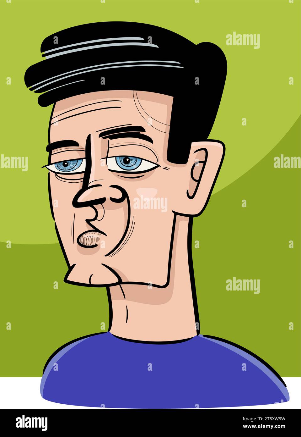 uomo ritratto caricatura disegno fumetto illustrazione Illustrazione Vettoriale