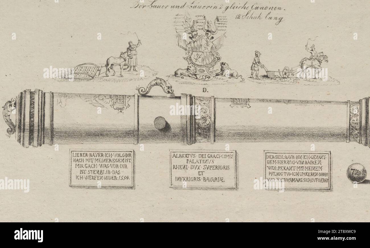 Peasant and Peasant Woman', Richard Purnickl (1770-1838), litografo, 1806, paper, litografia a gesso, altezza 24 cm, larghezza 37, 2 cm, eventi bellici, Belle Arti, militari, armi da fuoco: cannon, The Vienna Collection Foto Stock