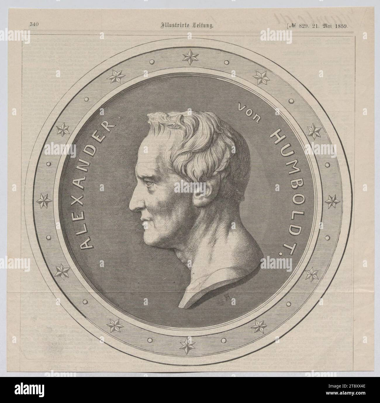 ALEXANDER VON HUMBOLDT.', sconosciuto, 1859, carta, stampa, altezza 26, 7 cm, larghezza 27 cm, Belle Arti, Media e comunicazione, tenuta Constantin von Wurzbach, ritratto, uomo, la Vienna Collection Foto Stock