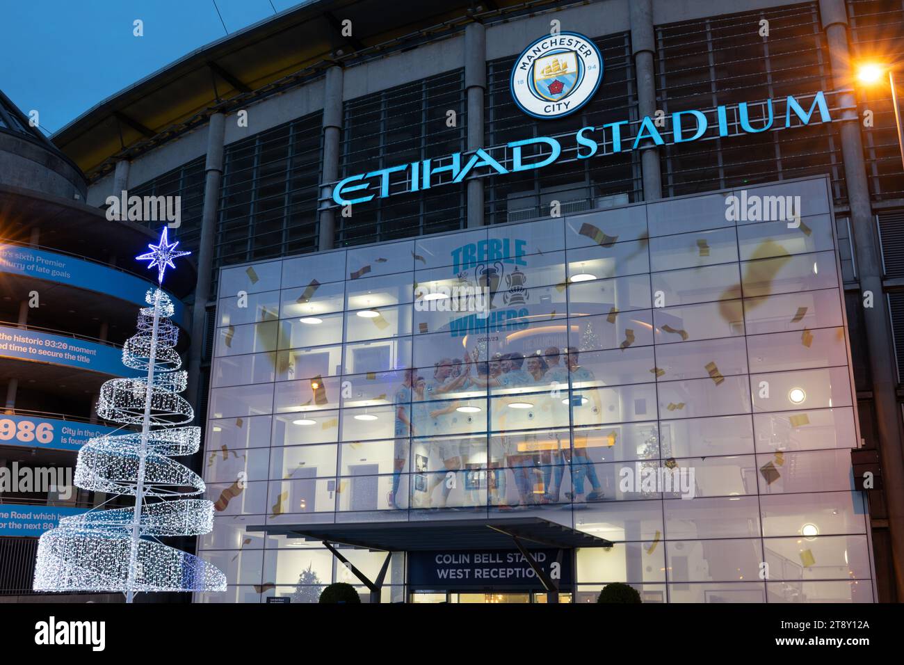 Manchester City Etihad Stadium. Colin Bell Stand. REGNO UNITO Foto Stock