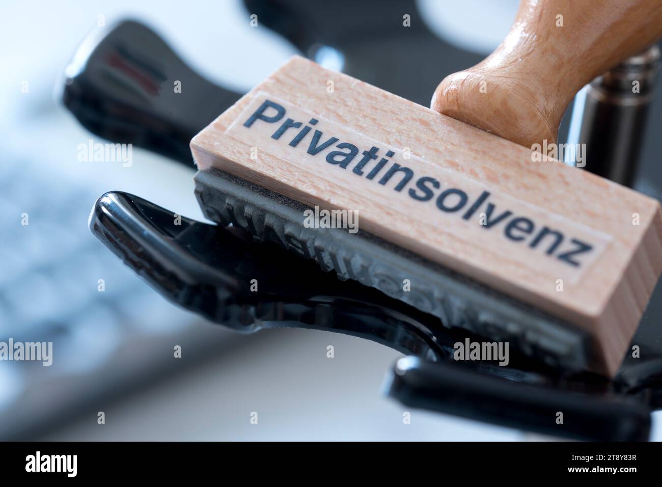 Timbro con l'iscrizione insolvenza privata Foto Stock