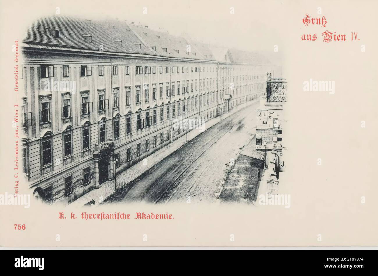 4°, Favoritenstraße 15 - Theresianum, cartolina fotografica, Carl (Karl) Ledermann jun., creatore, data intorno al 1898, cartone, collotipo, belle arti, 4° distretto: Wieden, edificio scolastico, Theresianum, la Vienna Collection Foto Stock