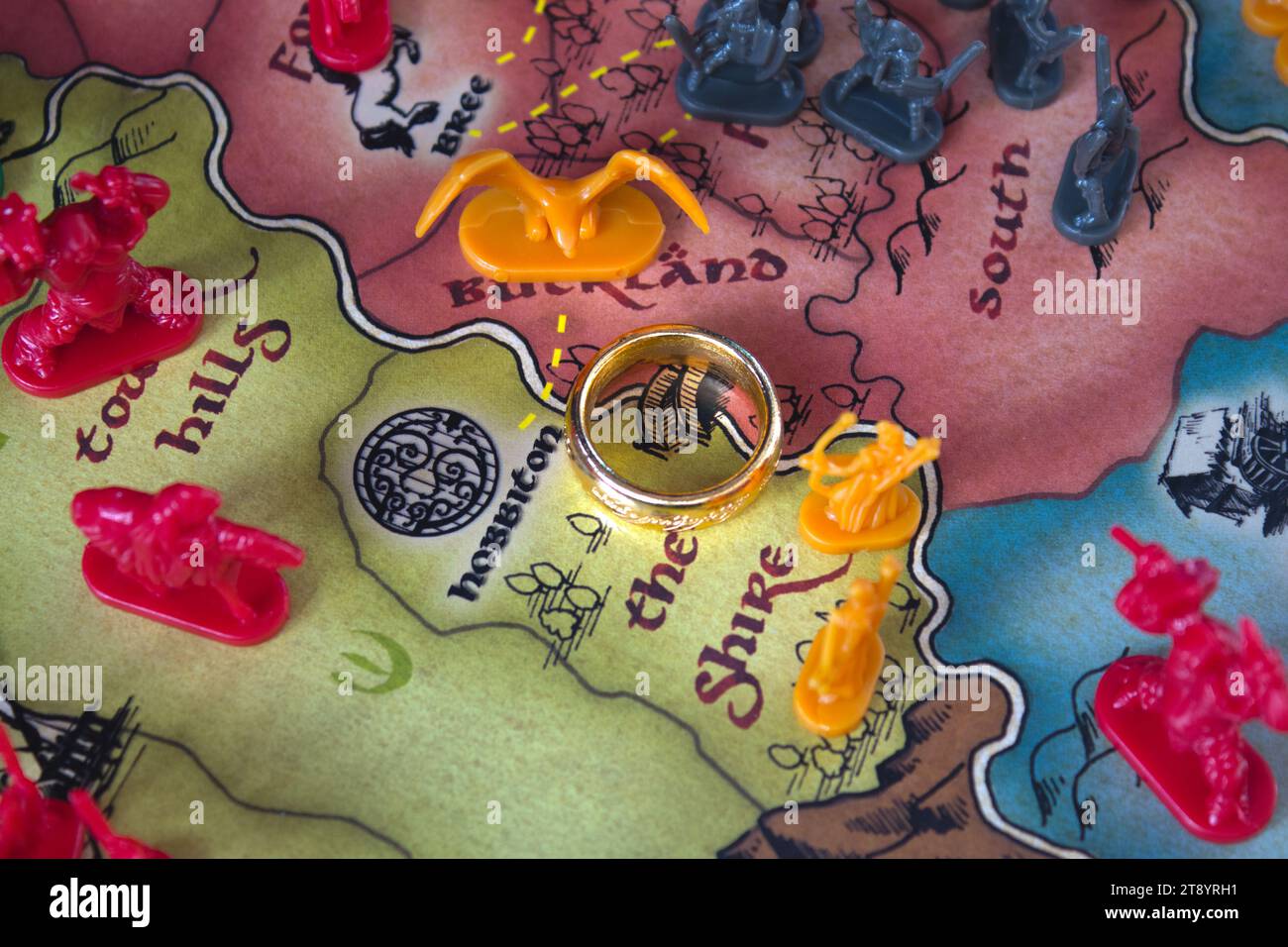 La mappa della contea della contea dell'edizione trilogia di Lord of the Ring del gioco da tavolo di strategia di rischio Foto Stock