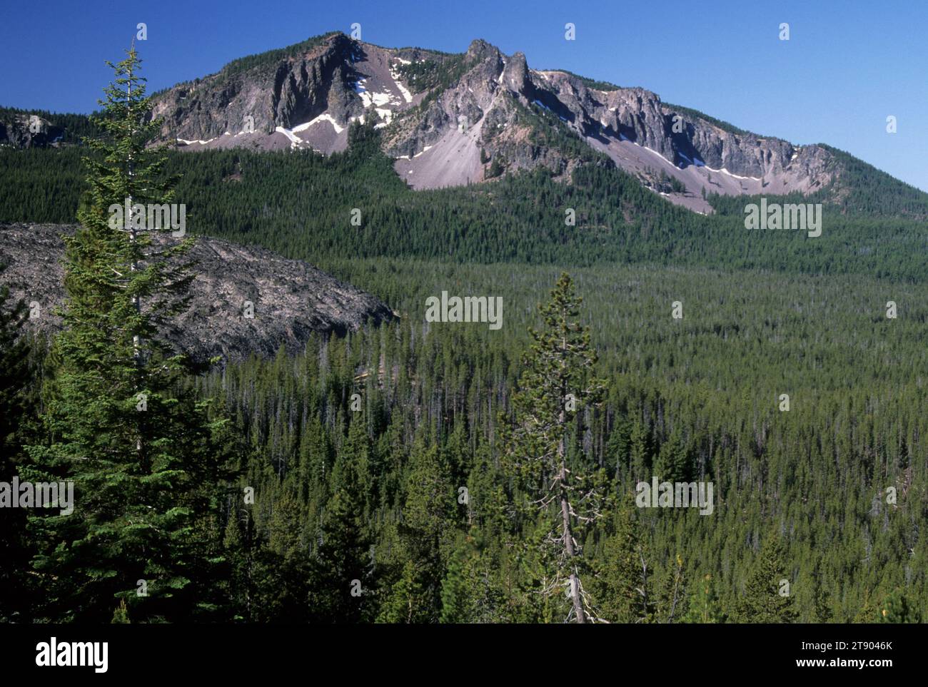 Paulina Peak dal Little Crater Trail, dal Newberry National Volcanic Monument, Oregon Foto Stock