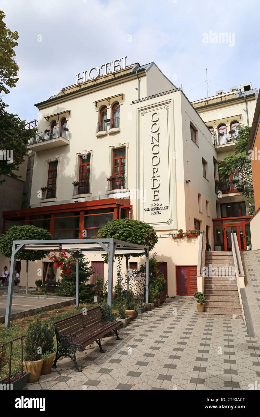 Concorde Old Bucharest Hotel (lato Splaiul Independenței), Centro storico, Bucarest, comune di Bucarest, Romania, Europa Foto Stock