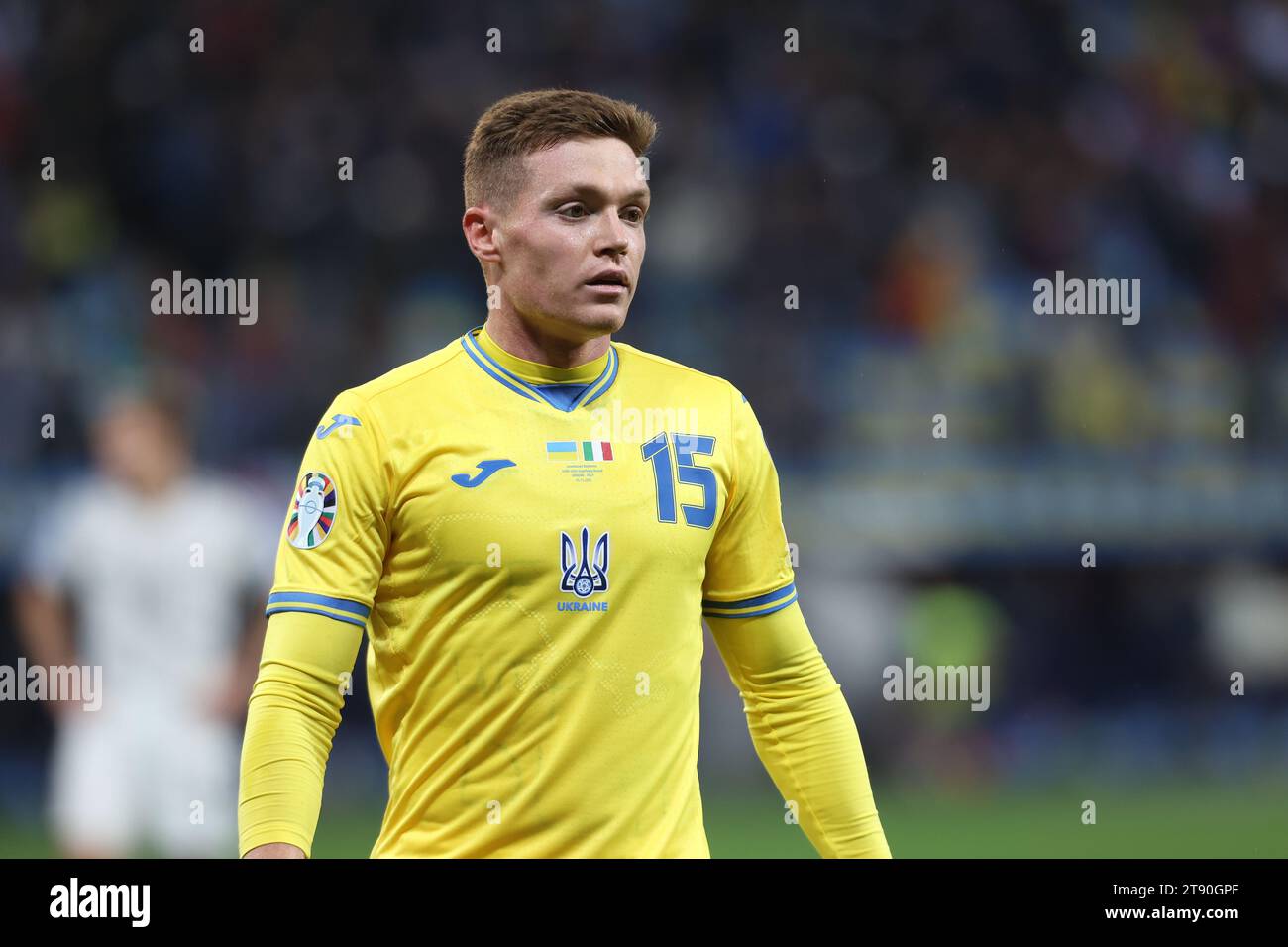 Leverkusen, Deutschland. 20 novembre 2023. Viktor Tsygankov (Ucraina), Leverkusen, Deutschland, 20.11.2023, EM-Qualifikation, 10) Spieltag, Ukraine vs Italien. Credito: Juergen Schwarz/Alamy Live News Foto Stock