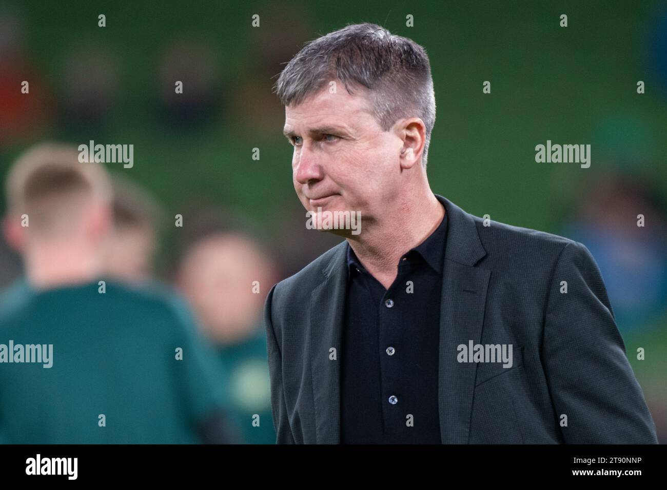 Dublino, Irlanda. 21 novembre 2023. L'allenatore irlandese Stephen Kenny durante la partita amichevole internazionale tra la Repubblica d'Irlanda e la nuova Zelanda all'Aviva Stadium di Dublino, Irlanda, il 21 novembre 2023 (foto di Andrew SURMA/ Credit: SIPA USA/Alamy Live News Foto Stock