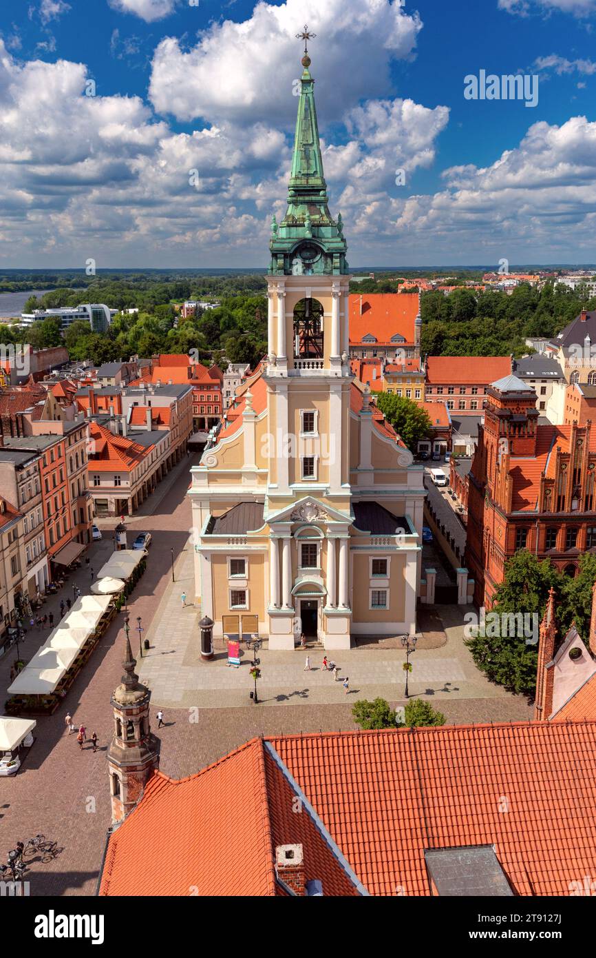 Vista aerea della parte storica della città vecchia dalla torre del municipio. Polonia. Torun. Foto Stock