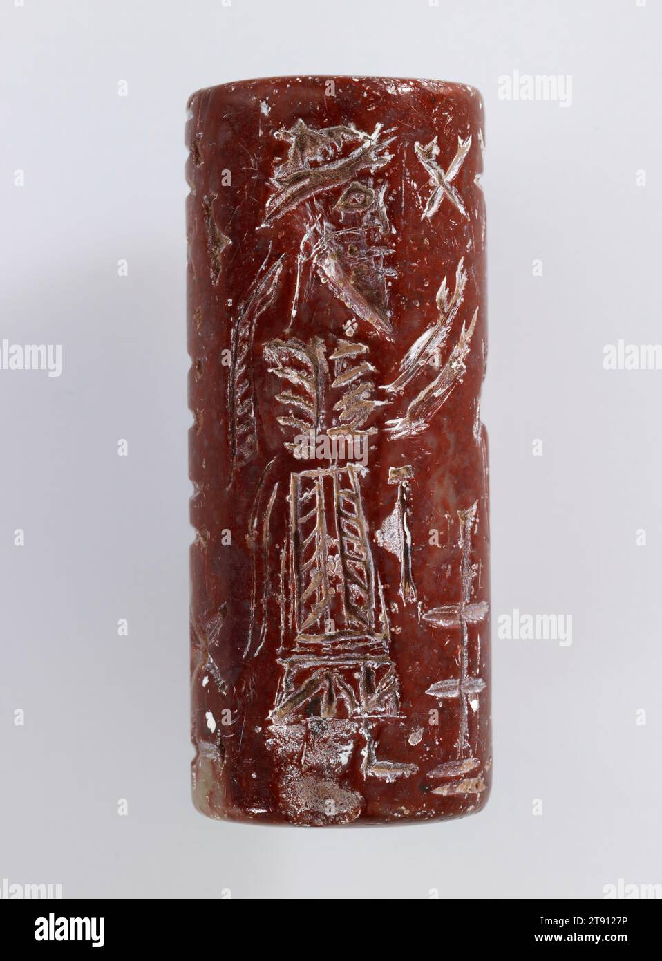 Sigillo cilindrico, c. 800-400 a.C., pietra semi-preziosa, Mesopotamia, IX-IV secolo a.C. Foto Stock