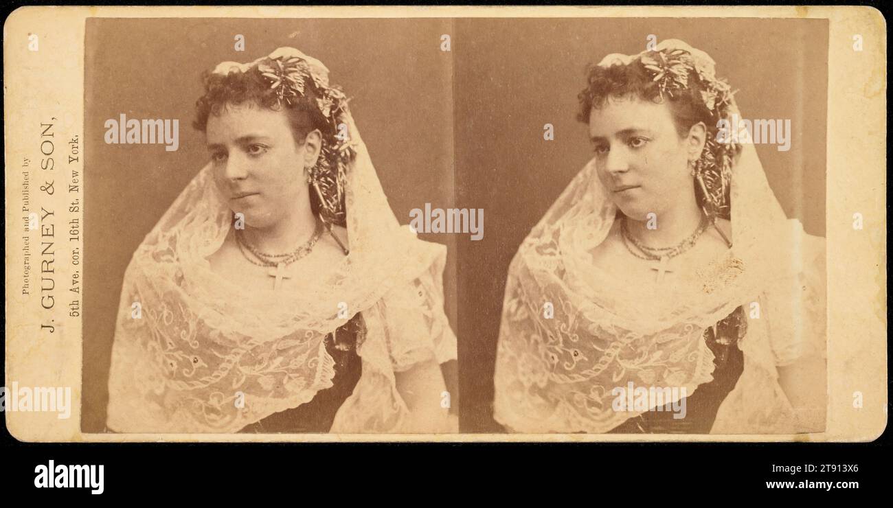 Revel, 1869-1874, Jeremiah Gurney, americano, 1812 - 1895, 1/4 x 13/16 poll. (8,26 x 14,76 cm) (immagine)3 3/8 x 15/16" (8,57 x 17,62 cm) (montaggio), stampa albume (stereocard), Stati Uniti, XIX secolo Foto Stock