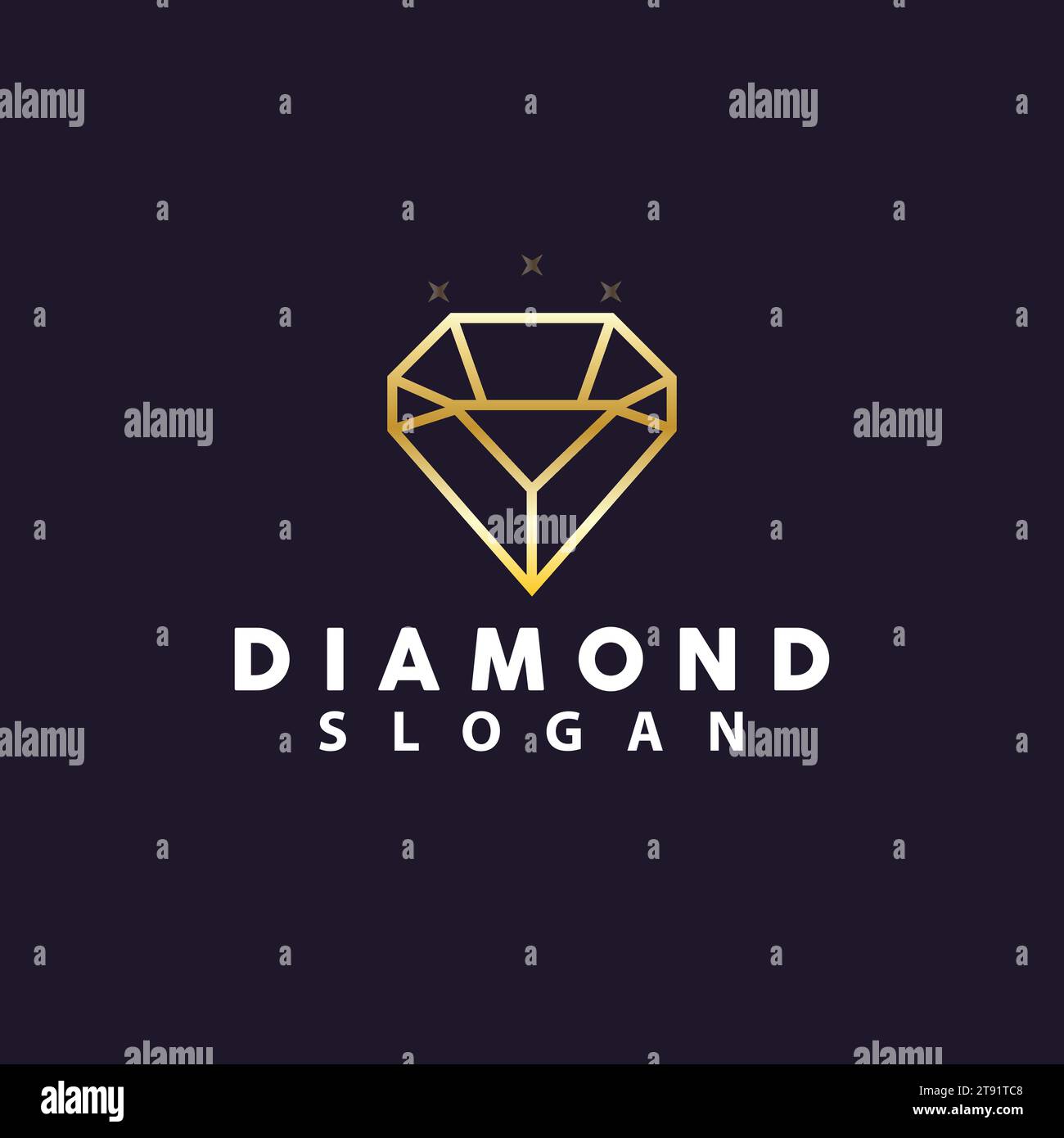 Logo smeraldo, Gemstone Vector, lussuoso design vintage retro elegante, icona dei gioielli diamanti, illustrazione dei simboli Illustrazione Vettoriale