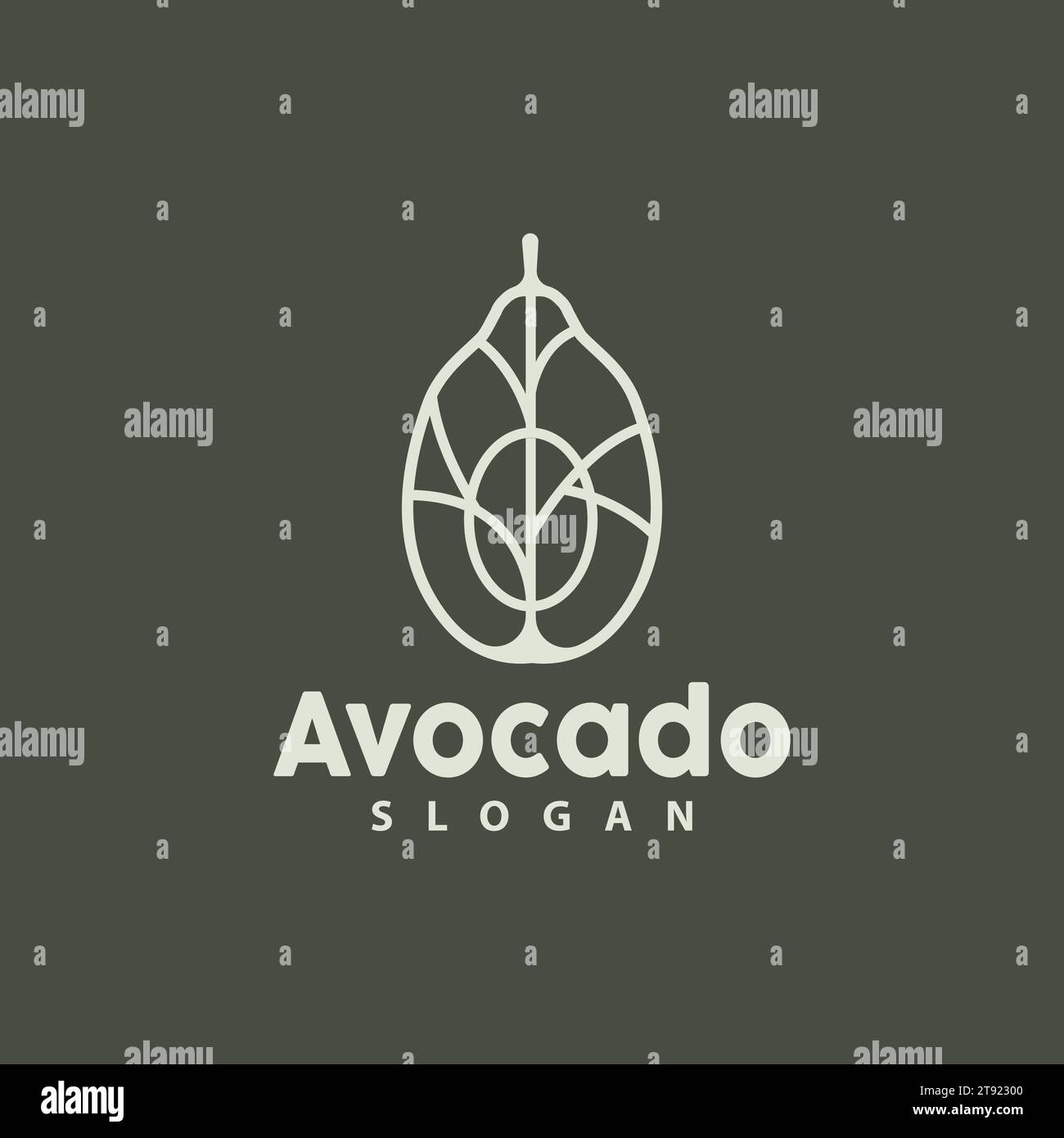 Logo di avocado, Vector di frutta fresca, simbolo icona Design Illustrazione Vettoriale