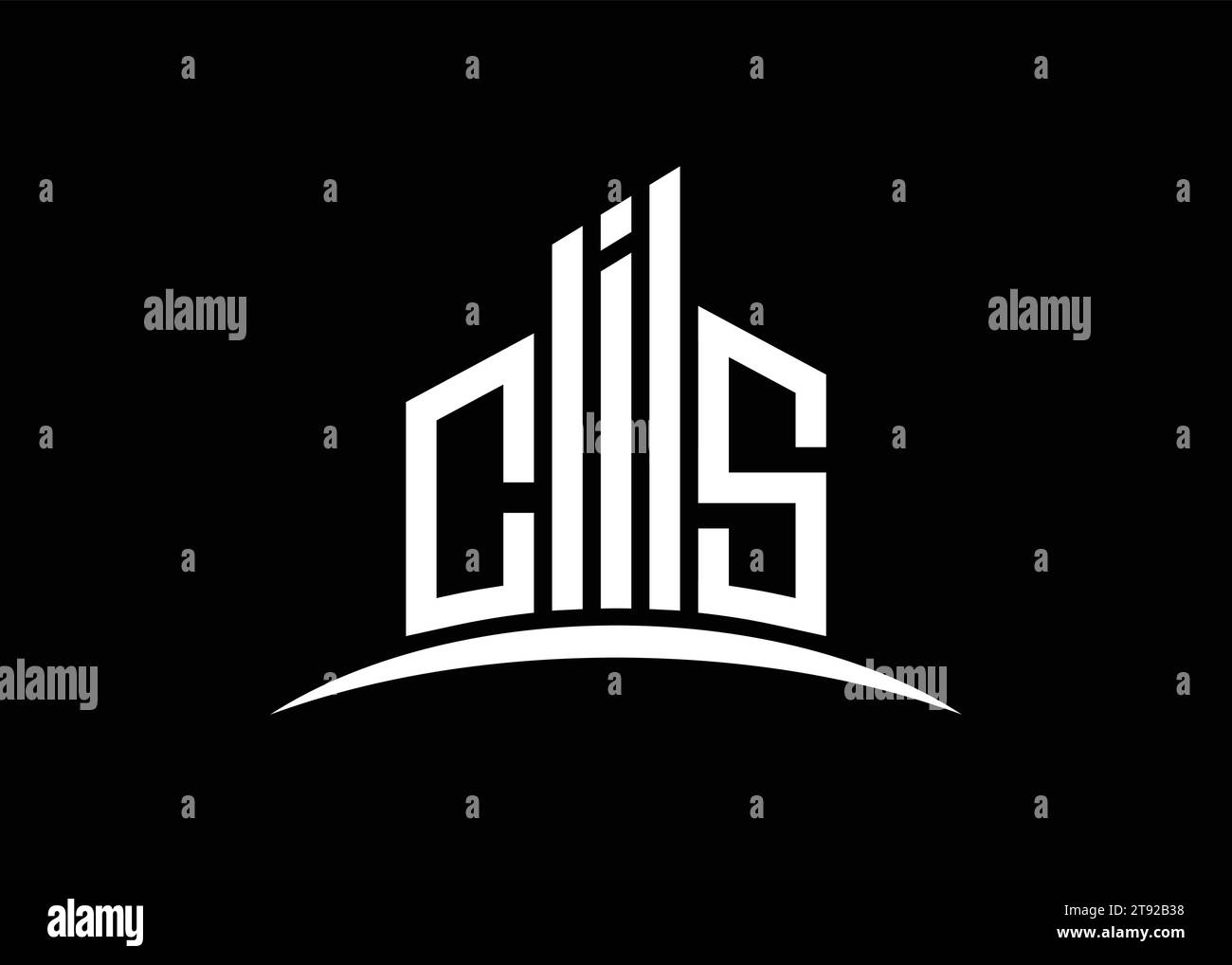 Modello di design del logo con monogramma vettoriale di costruzione Letter CIS. Logo CIS Building Shape.. Illustrazione Vettoriale