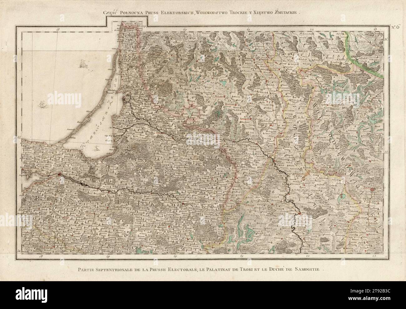 The Chronicles of Trockie and Zmudzkie: An in-Depth Guide Through Polish Lands, Polonia mappa, mappa di Poland, Poland Stampa, vecchia mappa di Polonia, retro mappa Foto Stock