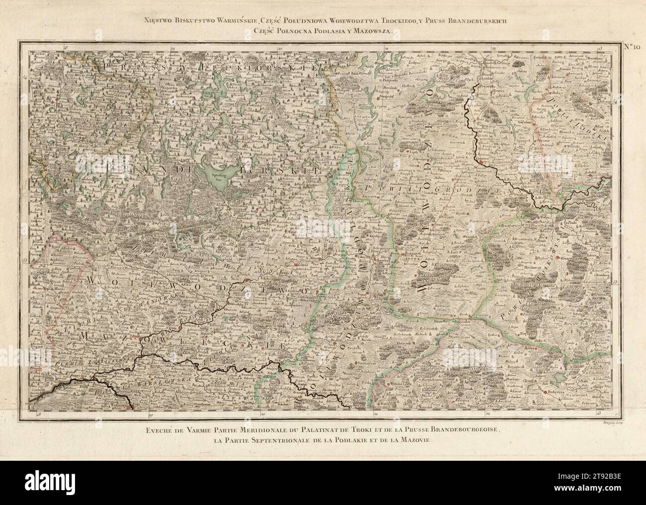 Warminskie Wonders and Beyond: Mapping Trockie, Prussia e Brandenburgia, Polonia Mappa, Mappa della Polonia, Poland Stampa, vecchia mappa di Poland, retro Poland Foto Stock