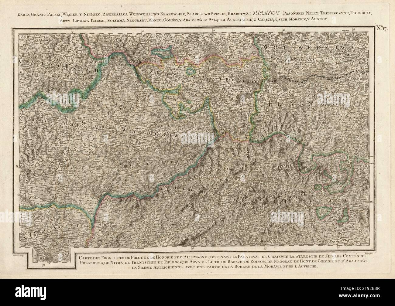 Mapping the Heart of Poland: Cracow and Beyond, Polonia mappa, mappa di Poland, Poland Stampa, vecchia mappa di Polonia, retro mappa di Polonia, mappa Vintage di Polonia Foto Stock