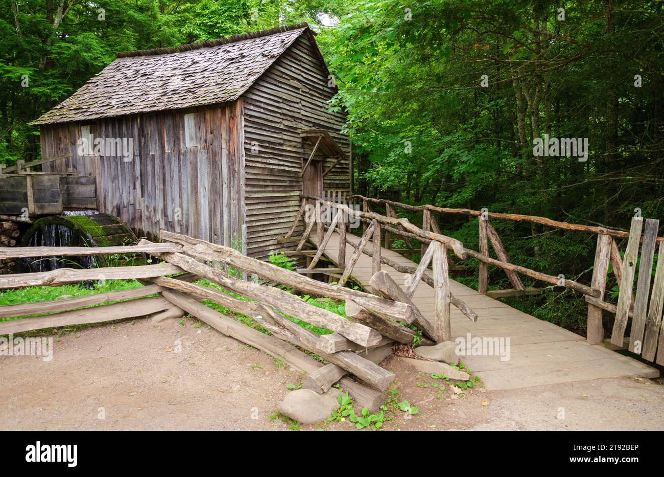 Mountain Farm Museum presso il Great Smoky Mountains National Park nel North Carolina Foto Stock