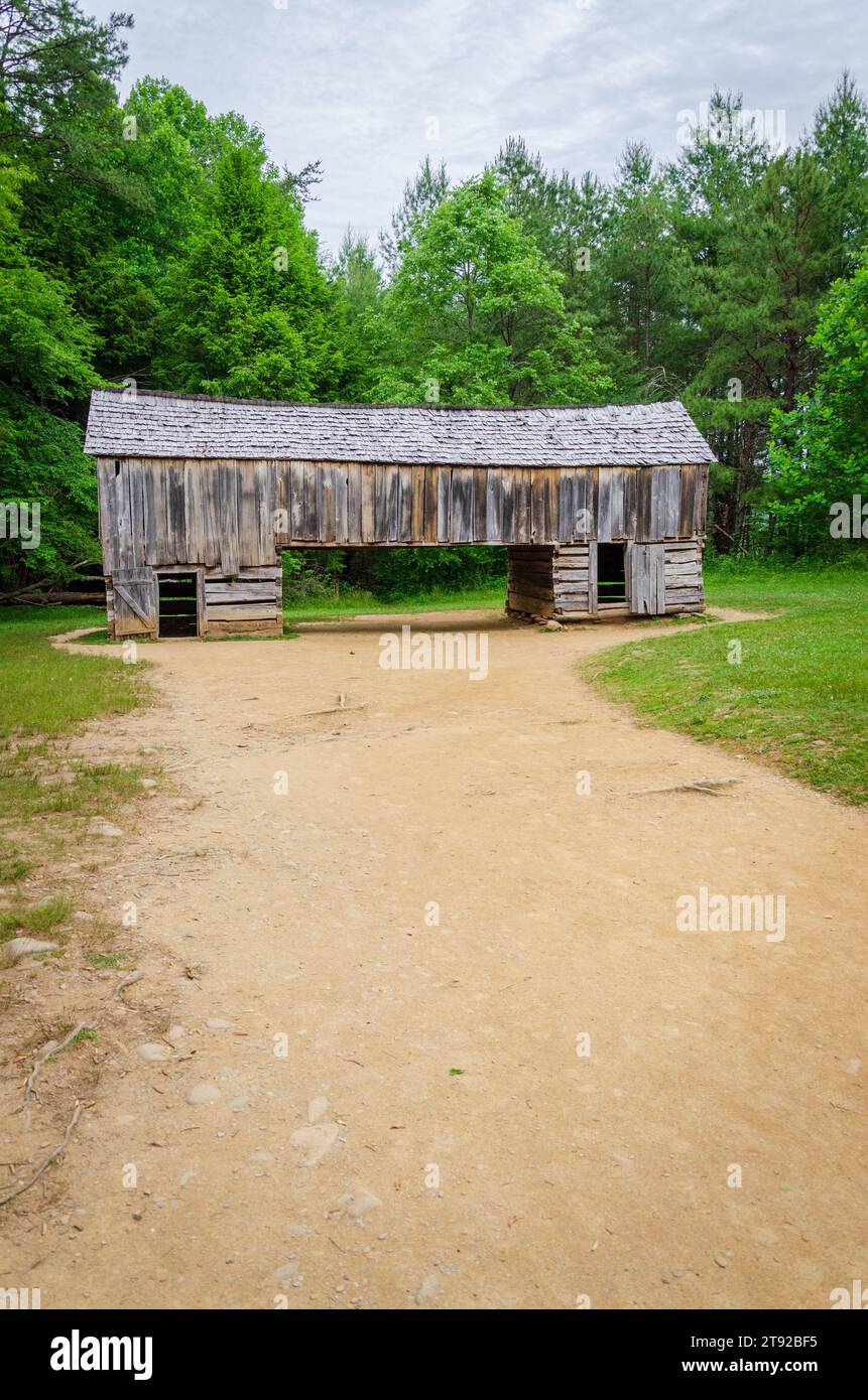 Mountain Farm Museum presso il Great Smoky Mountains National Park nel North Carolina Foto Stock