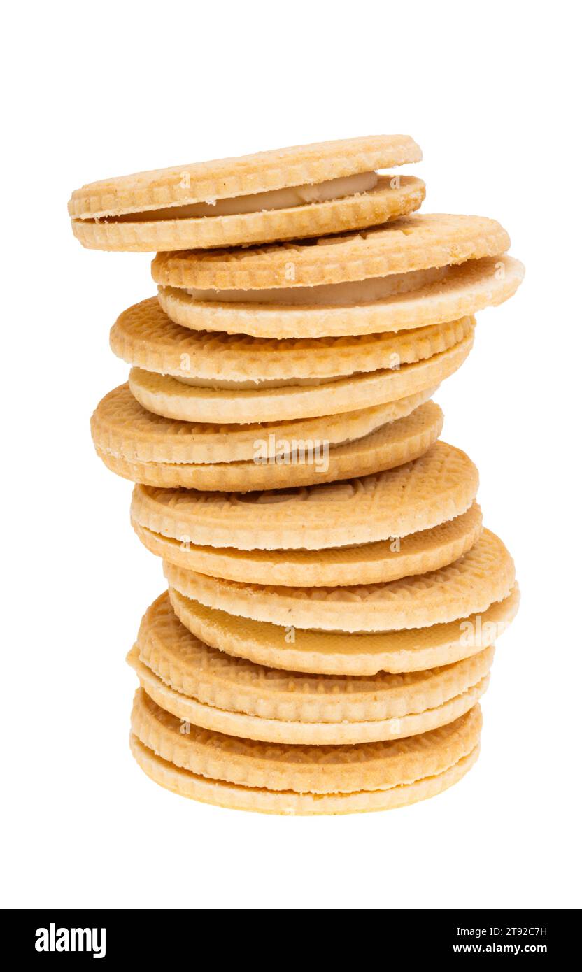 doppio cookie isolato su sfondo bianco Foto Stock